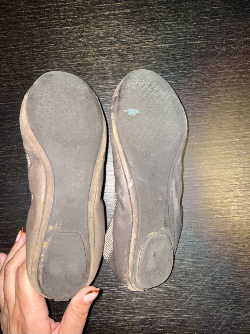 Tory Burch Bronze Metallic Cap-Toe Brown Ballet Flats